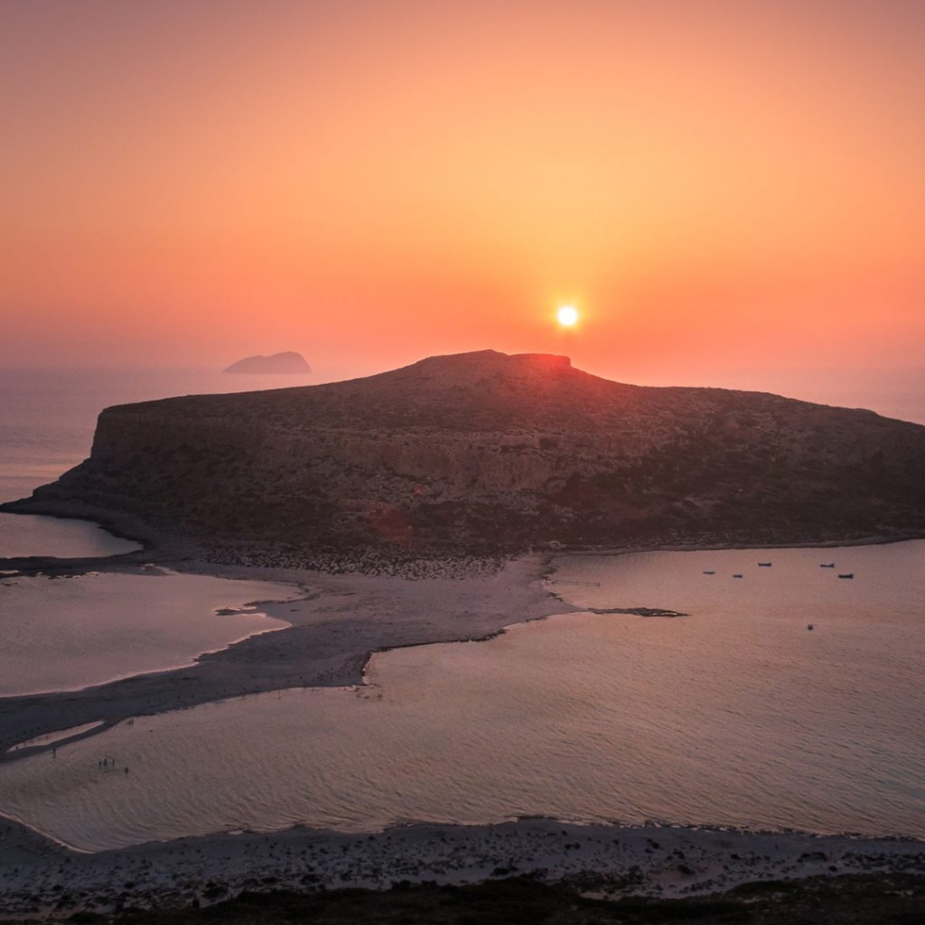 Balos Beach during sunset at Crete