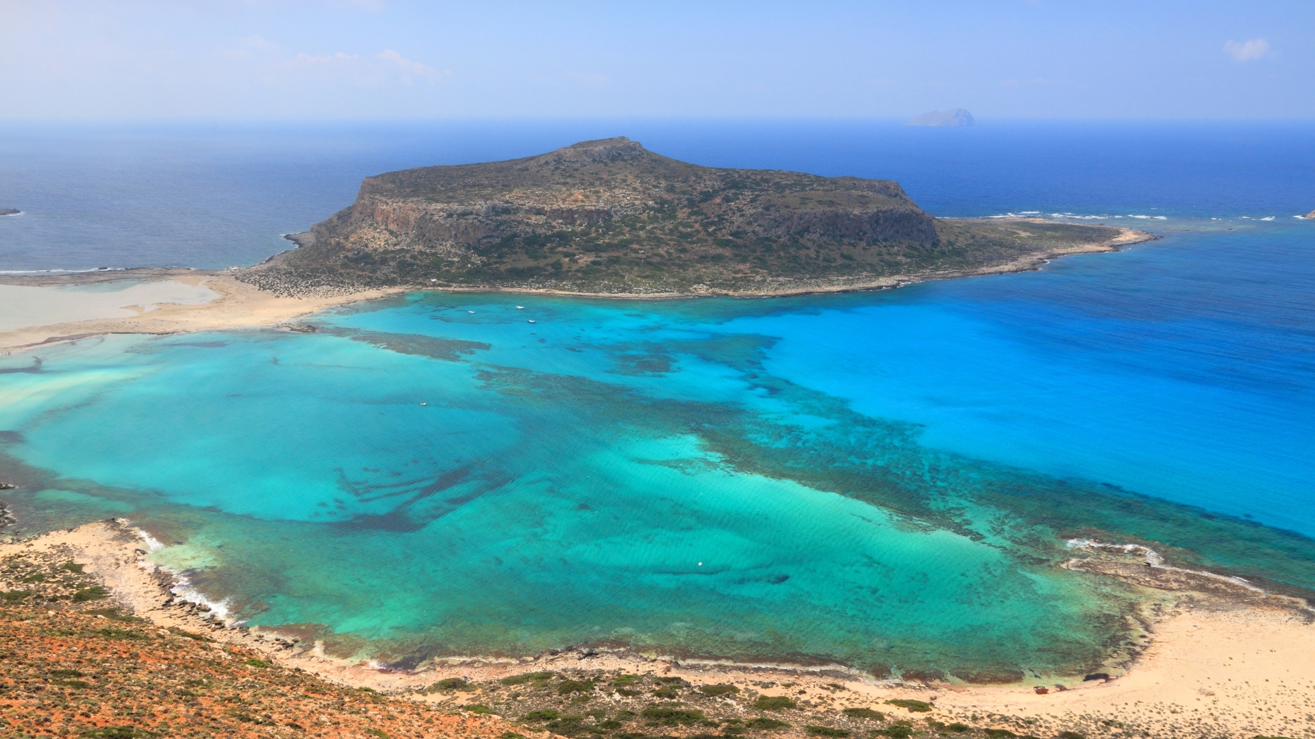 Panoramic view of Balos Beach in Chania