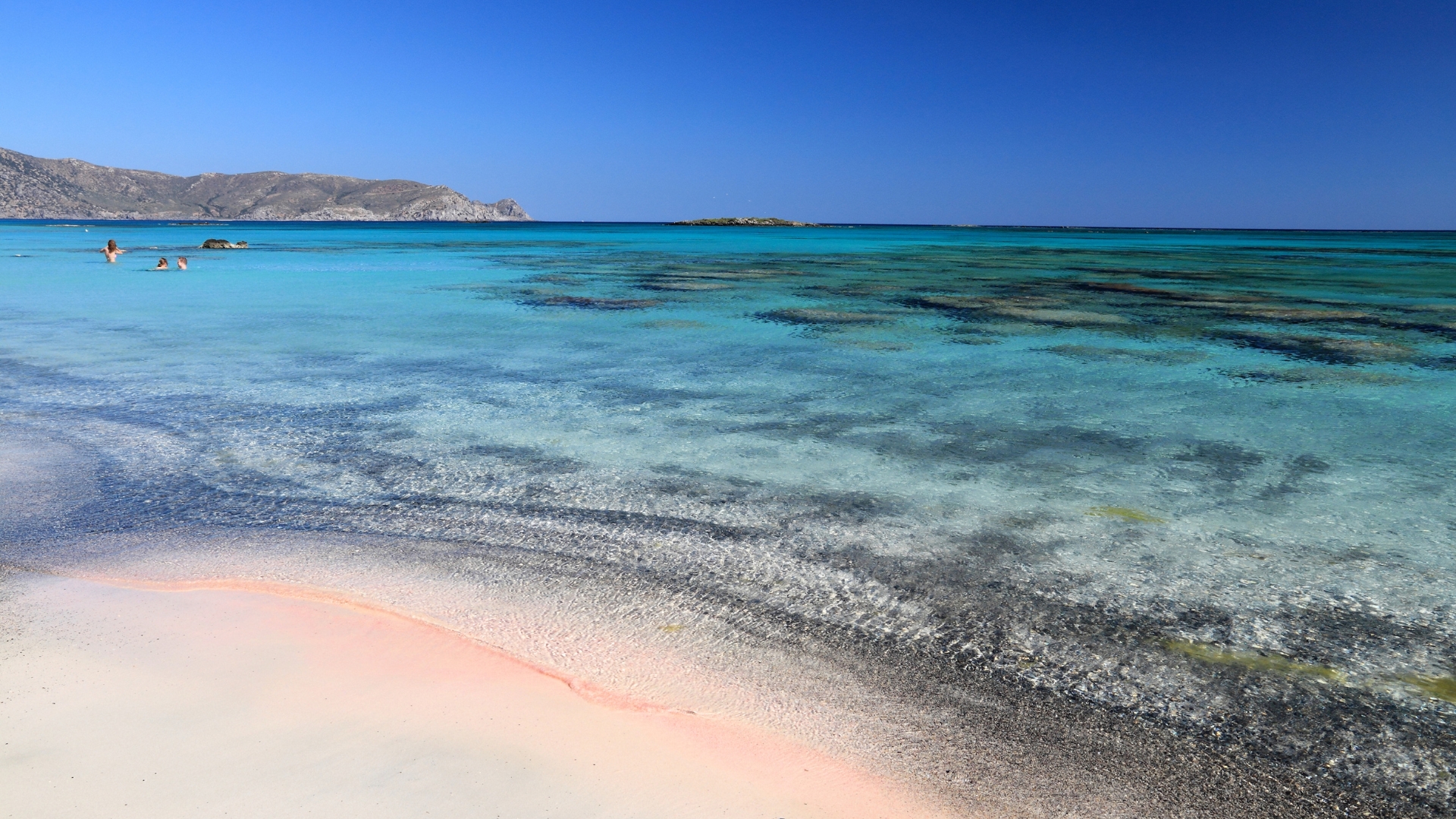 pink and black sand at Elafonisi beach, Crete
